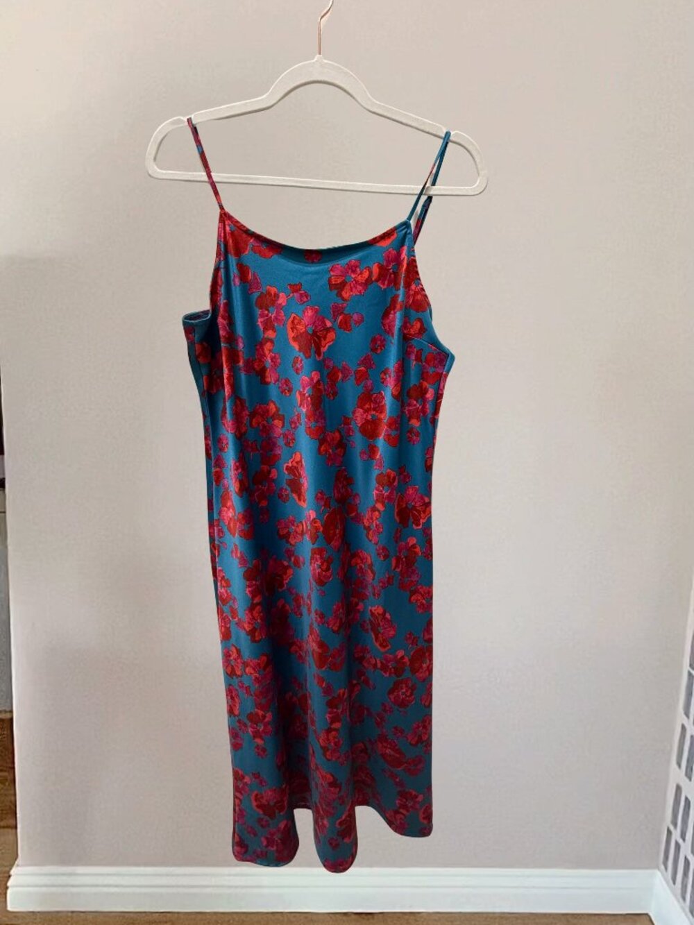 A New Day Blue & Red Floral Midi Dress